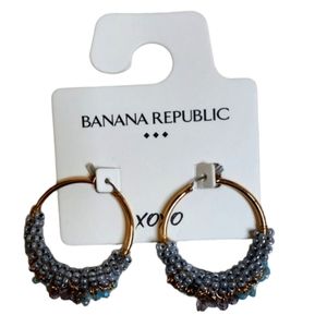 BANANA REPUBLIC Beaded Hoops Earrings New